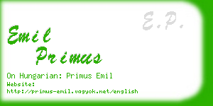 emil primus business card